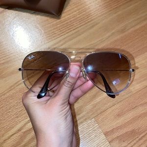 rayban brown gradient aviators